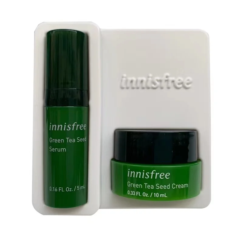 

Innisfree Green Tea Seed Skin Kit ( Serum 5ml + Cream 10ml ) Moisturizing Brighten Soothing Facial Care Korean Cosmetics