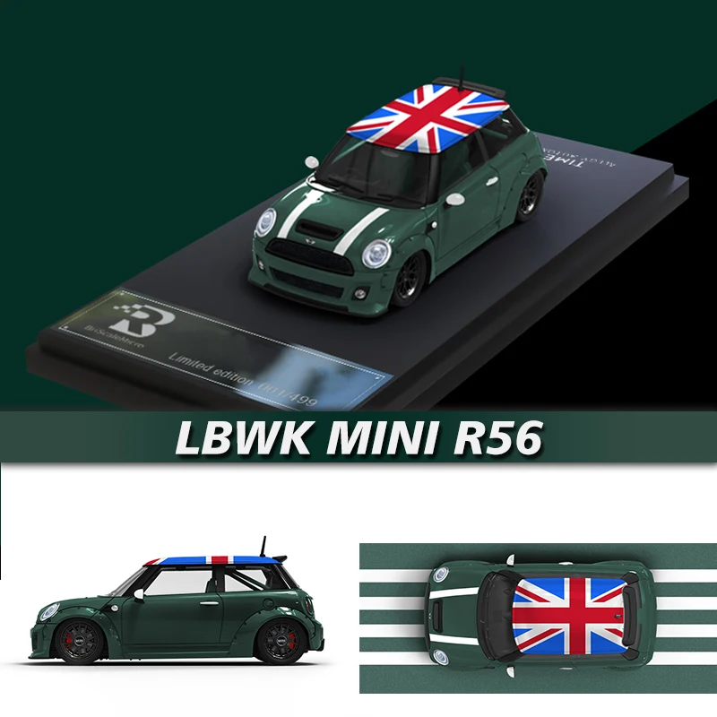 

Time Micro TM 1:64 LBWK MINI R56 British Irish Green Alloy Diecast Diorama Car Model Collection Miniature Carros Toys In Stock