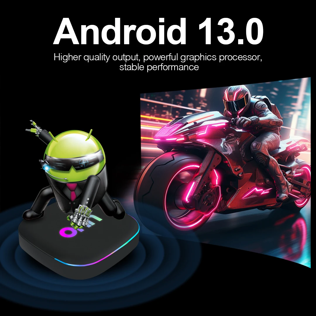 Фото ТВ-приставка Onn 4K Android 13 Smart TV Box 4K Quad Core с поддержкой 5G, 8 ГБ ОЗУ, 128 ГБ ПЗУ и голосовым пультом для потокового воспроизведения медиа №3