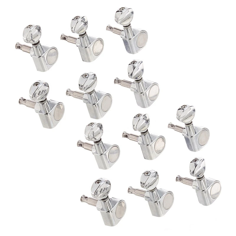 

12Pcs 6R Guitar Tuning Pegs Tuners Machine Heads For Fender Replacement