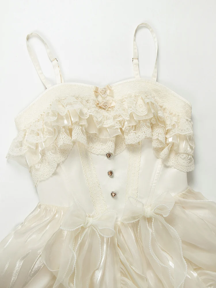 Cos Плавающая легкая песня Sp с оригинальным дизайном Puji Cla Waist Soft Fishbone Jsk Платье Four