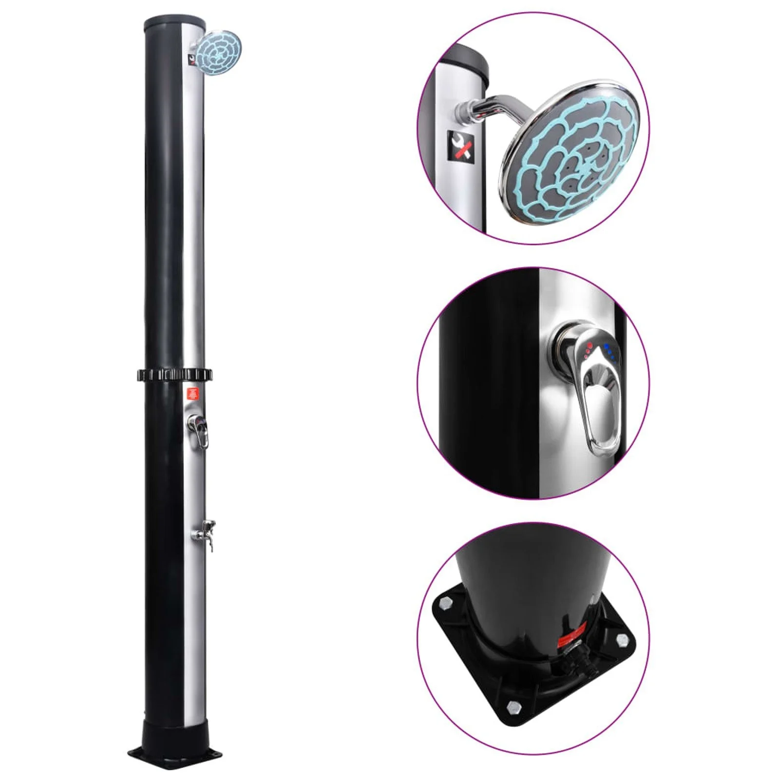 

Outdoor Solar Shower with Shower Head and Faucet 10.6 gal