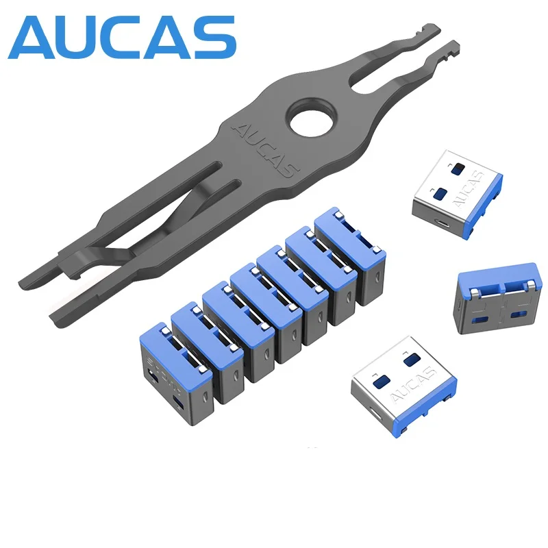 Aucas Ethernet Lock RJ45 Сетевой USB-порт Замки Бесплатный ключ Патч-панель Аксессуары