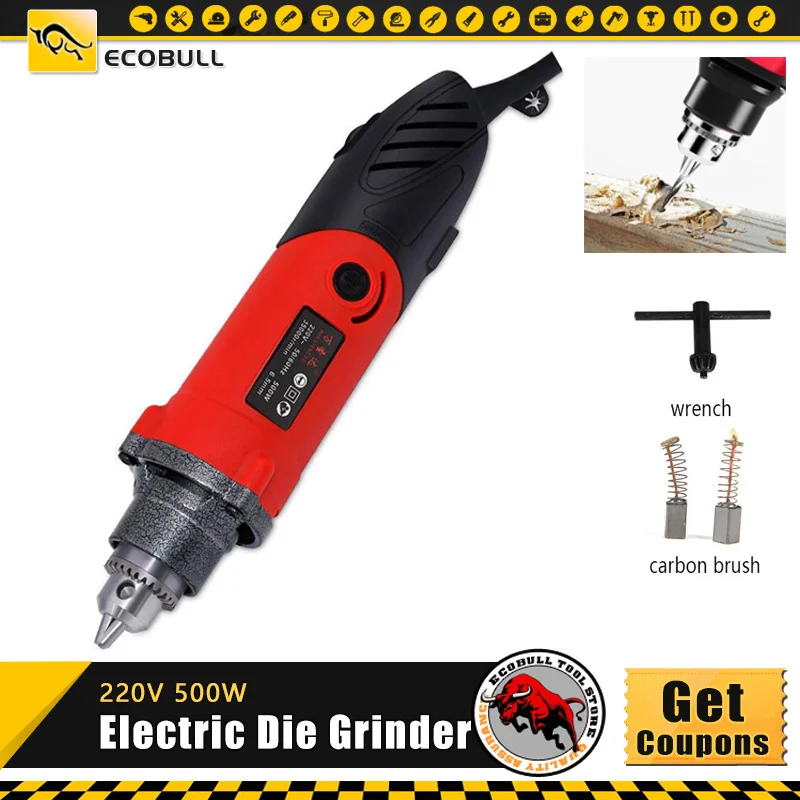 220V 500W Mini Electric Die Grinder Accessories Regulating S