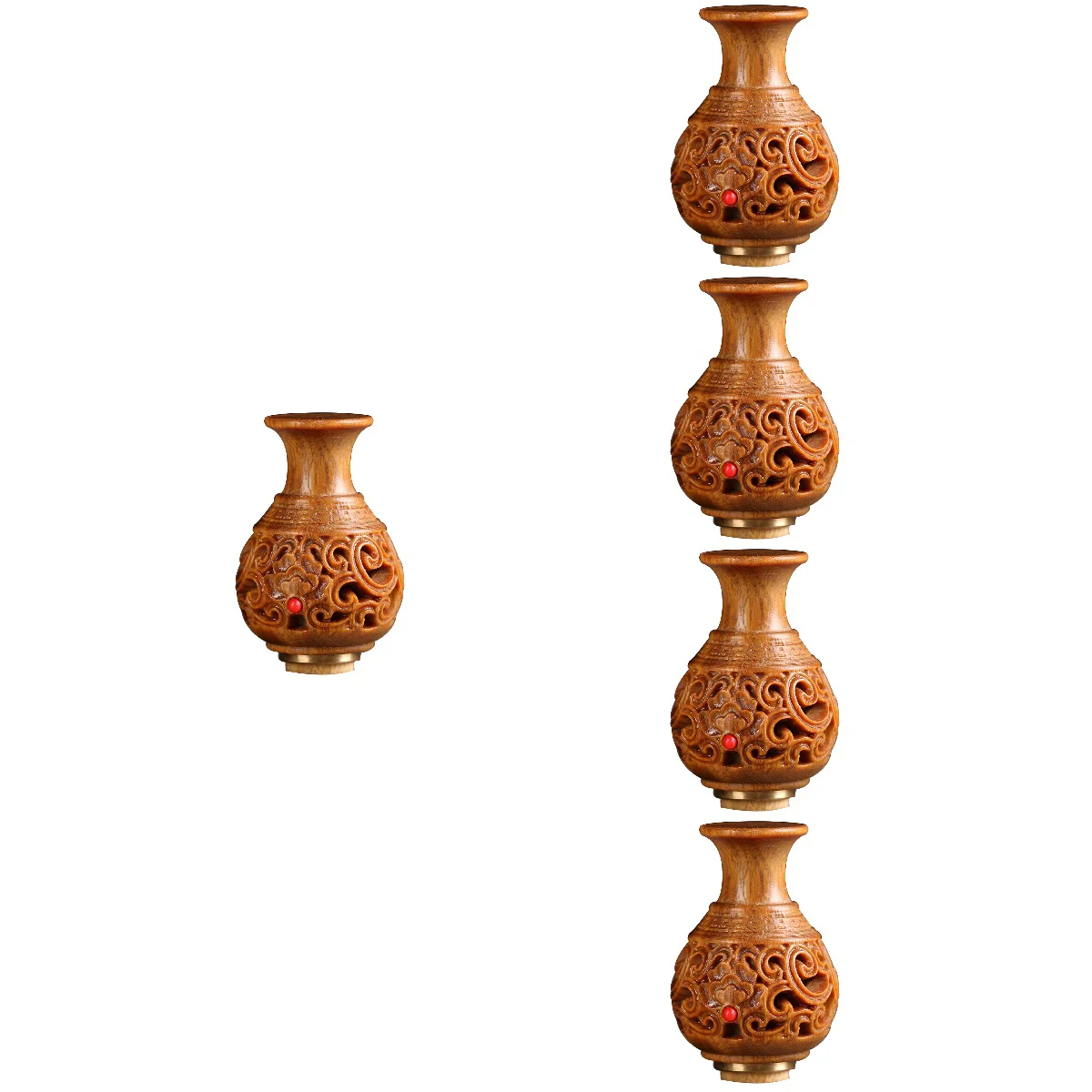 

5x Creative Premium Exquisite Elegant Carving Vase Statue Openable Aroma Beads Holder for Home Decor Gift Option Car Ornament