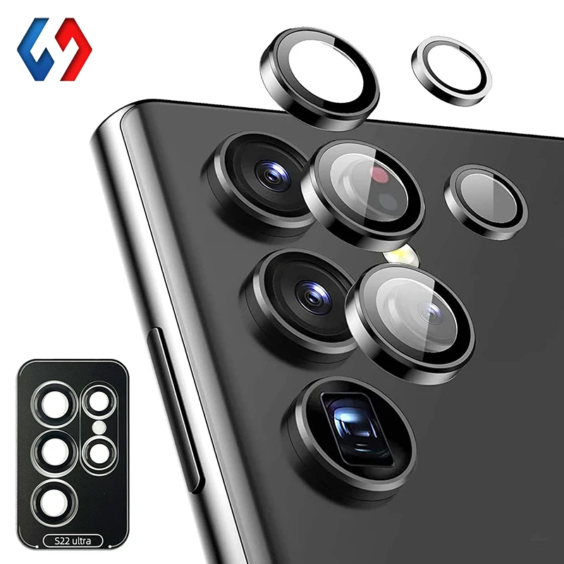 For Samsung Galaxy S22 Ultra Camera Lens Protector Aluminum Alloy Metal Tempered Glass Camera film For s22ultra accessories
