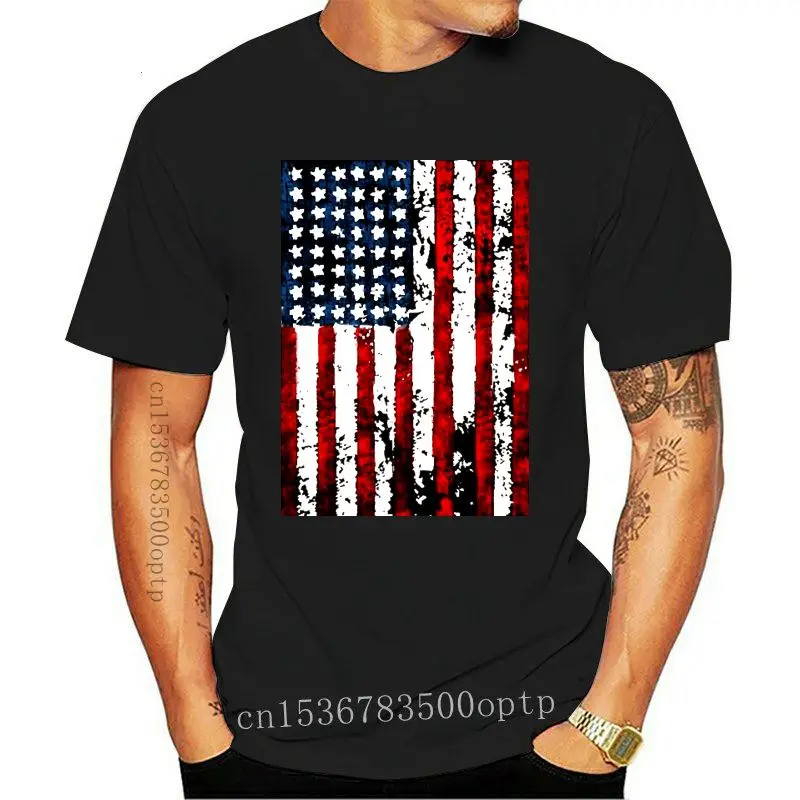 

Camiseta desgastada del 4 de julio, ropa de la bandera americana, camisa negra del orgullo de EE. UU.