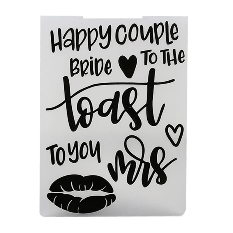 

happy couple Phrase Plastic Embossing folders Background Template for DIY Scrapbooking Crafts Making Photo Album Card Decoration