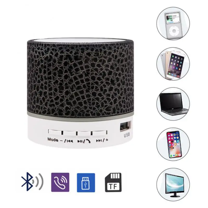 Мини-динамик Bluetooth беспроводной динамик цветной светодиодный TF-карта USB-сабвуфер