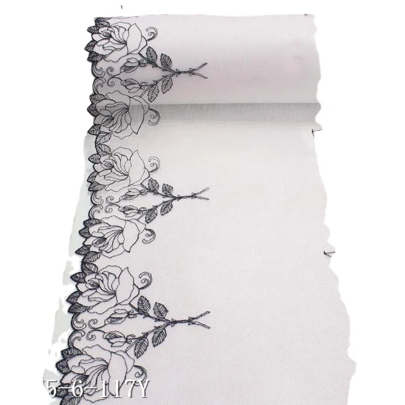 48 ярдов, розовая Цветочная вышитая сетчатая кружевная отделка для шитья одежды, аксессуаров, нижнего белья, бюстгальтера, платья, декоративная фабрика, ширина 18 см