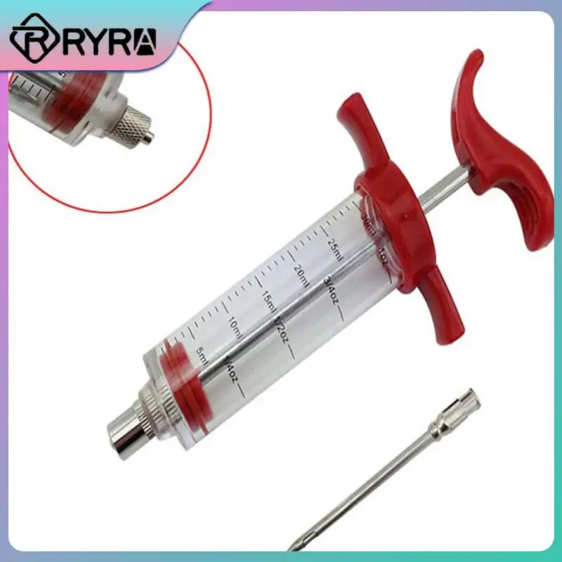 

Barbecue Meat Syringe Food Grade Abs Plastic Kitchen Sauce Marinade Syringes Durable With Hole Handle Turkey Syringe Red 68g