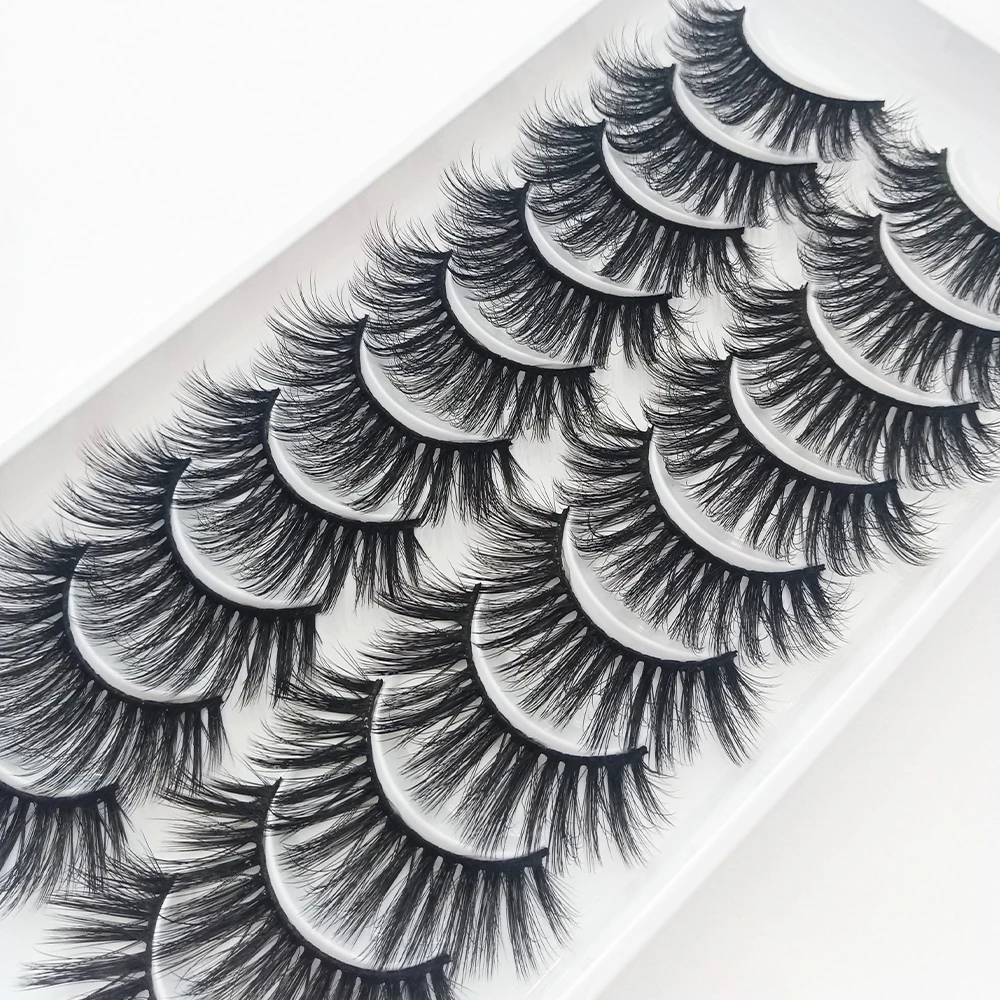 

10 Pairs Natural False Eyelashes Thick Soft Fake Eyelash Extension Supplies Reusable 3D Mink Faux Lashes Makeup Tools Wholesale