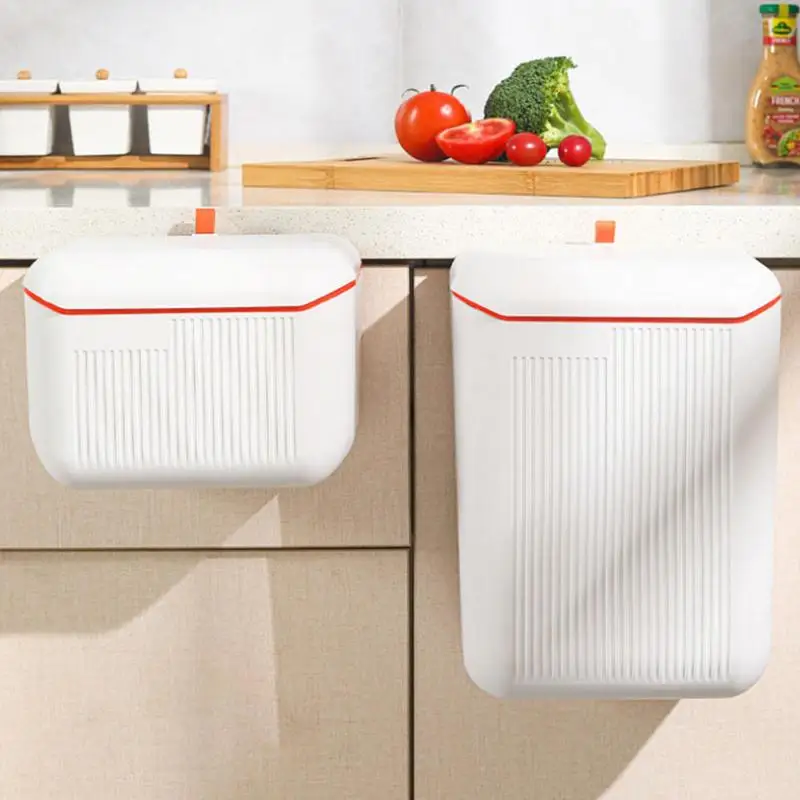 

Wall Mounted Trash Can Kitchen Cabinet Storage Smart Bucket For Bathroom Recycling Hanging Trash Bins Kitchen Accessories