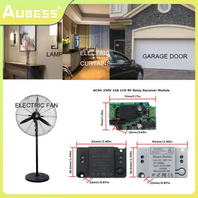 

Foldable Smart Switch Wireless 220v Mini Relay Receiver Lighting Control Rf 433mhz Wiring-free Panel Portable