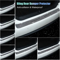 90cm car rear bumper protector universal trunk door sill guard shiny rhinestone entry guard anti collision bling car accessories