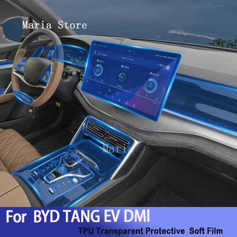 

For BYD TANG EV DMI（2021-2023）-Car Interior Center Console Transparent TPUProtective Film Anti-scratch Repair Sticker