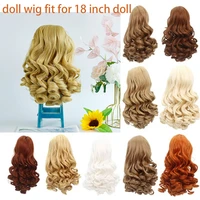 muziwig 18 inch doll wigs heat resistant long curly hair diy doll accessories gold black red color wavy wigs for diy bjd dolls