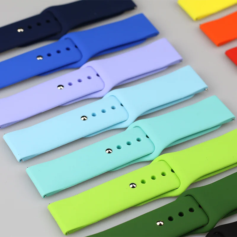 

20mm strap For Samsung Galaxy watch 4/5/5 pro/Classic 46mm/Active 2/Gear S3 Silicone 22mm bracelet Huawei GT 2/2e/3/3 pro band