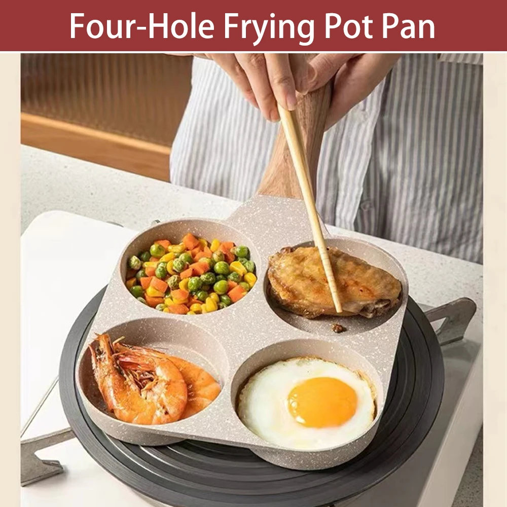 

Four-Hole Non-stick Frying Pan Thickened Nonstick Pan 4 Eggs Pancake Steak Pan Cooking Egg Ham Pans Breakfast Maker Cookware