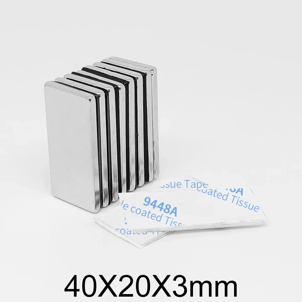 Блок-поисковый магнит 40x20x3 мм с самоклеящимся 3 м 40*20*3 квадратный сильный