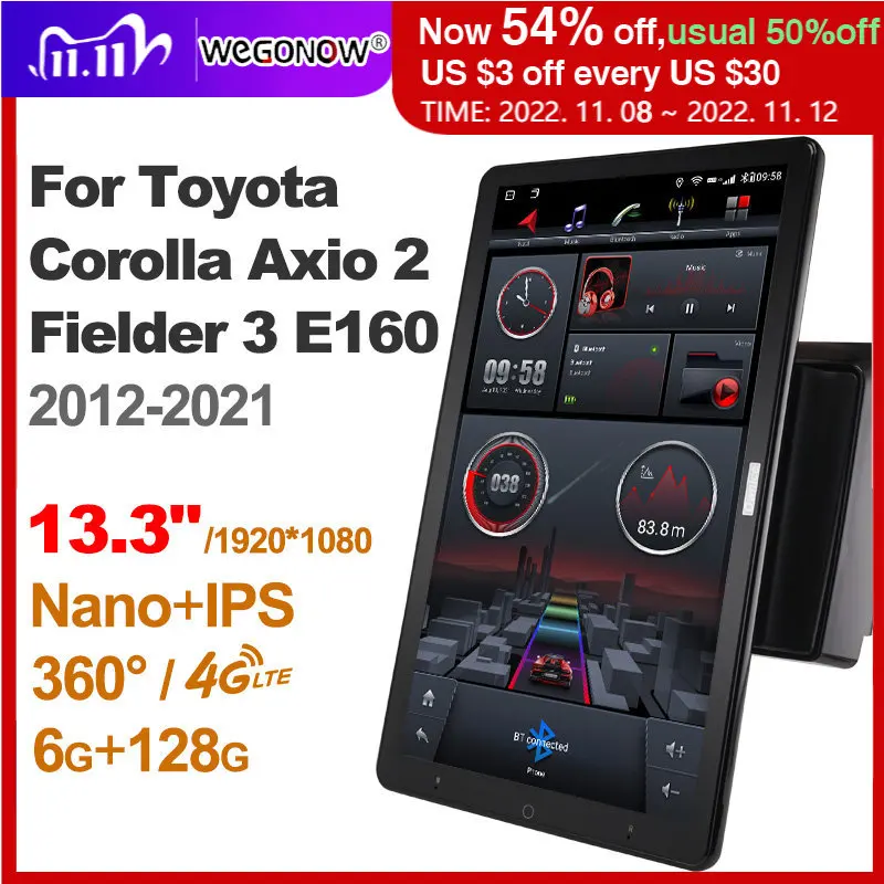 

13,3 ''Ownice Android10.0 Автомобильный мультимедийный плеер для Toyota Corolla axio fielder 2015 автомобильное радио аудио 4G LTE 360 оптический коаксиальный без DVD