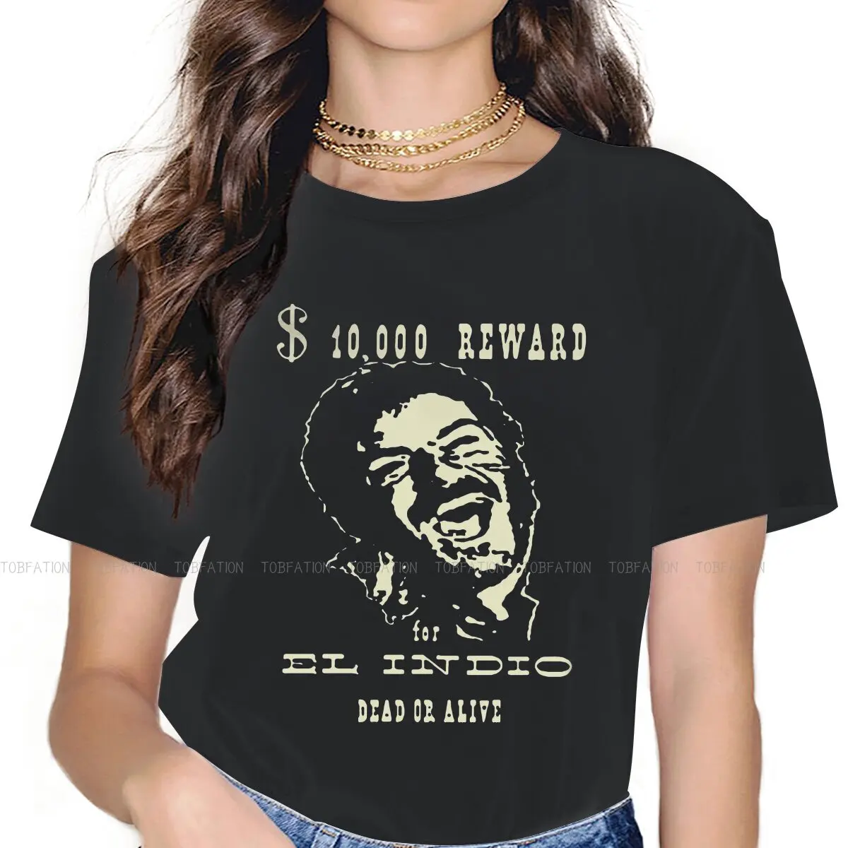 

El Indio Casual TShirt Clint Eastwood A Fistful Of Dollars Cowboy Printing Tops Leisure T Shirt Women Special 5XL