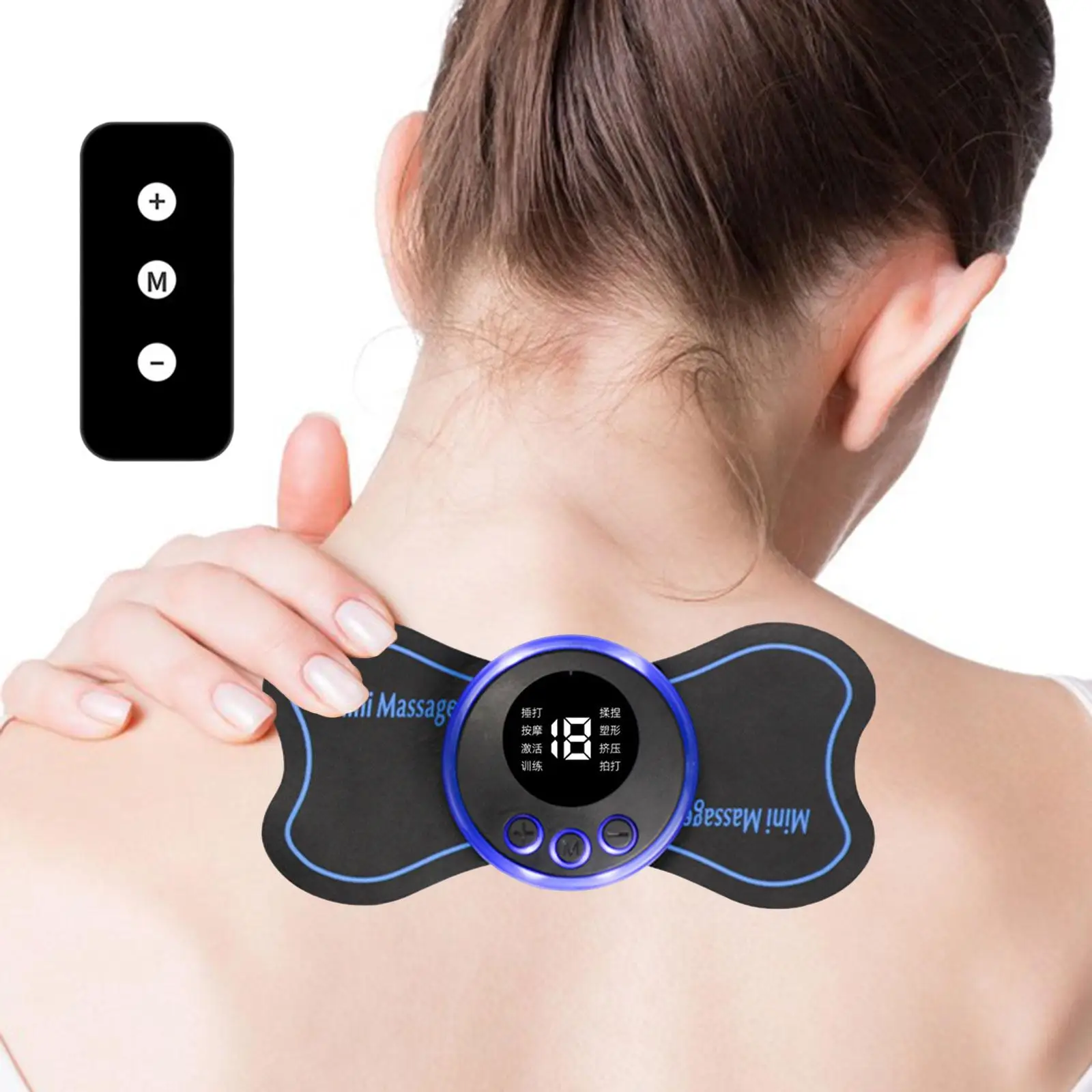 

Neck Massager Full Body Relaxation 8 Modes 19 Levels Cervical Massage Pad Massage Patch for Whole Body Foot Waist Shoulder Legs