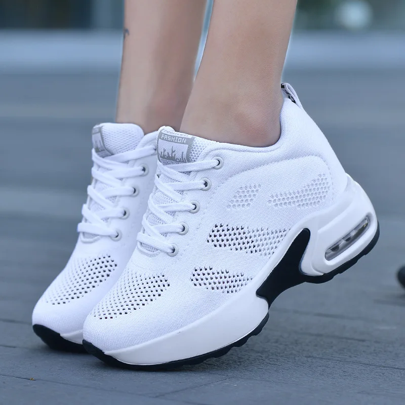 

Women Shoes Platform Ladies Sneakers Breathable Women Casual Shoes Woman Air Cushion Fashion Height Increasing Shoes Plus Size