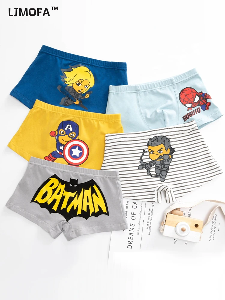 

LJMOFA 3-12T Children Kid 5 Pieces Boxer Panties For Boy Cute Cotton Confortable Antibiosis Underwear Boxer Panties B111