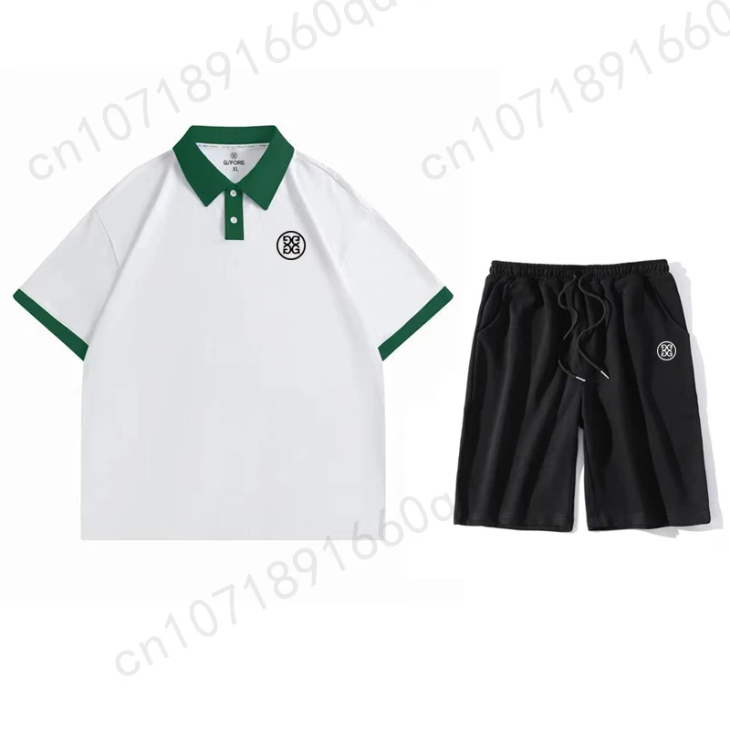Men Women Embroidery 4G golf Tracksuit Short Sleeve T-shirt Shorts Suit Outdoor Sports Summer Fashion Casual 2 Piece Suit