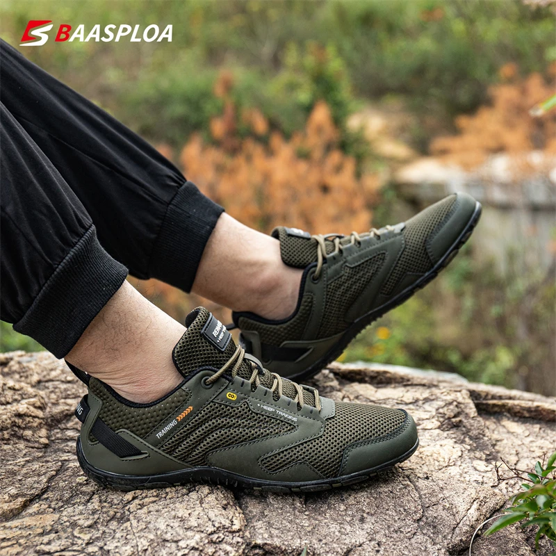 2023 Baasploa Men Outdoor Sneakers New Mesh Breathable Hiking Shoes Non-Slip Wear-Resistant Sport Shoes for Men Free Shipping