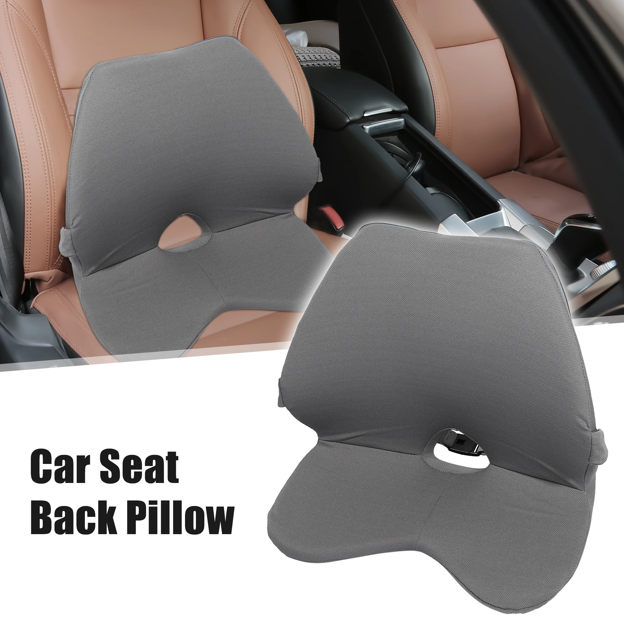 

Uxcell Polyester Car SUV Seat Back Lumbar Rest Support Pillow Softness Memory Foam Cushion Car Accessories Universal
