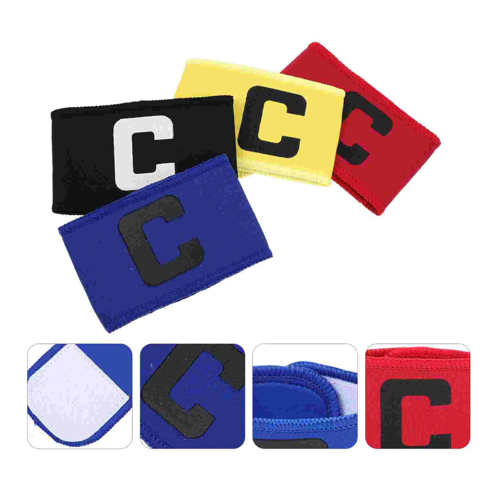 

4pcs Team Leader Signs Football Armbands Captain Armbands Elastic Armbands for Children Adults Baseball Sports Match