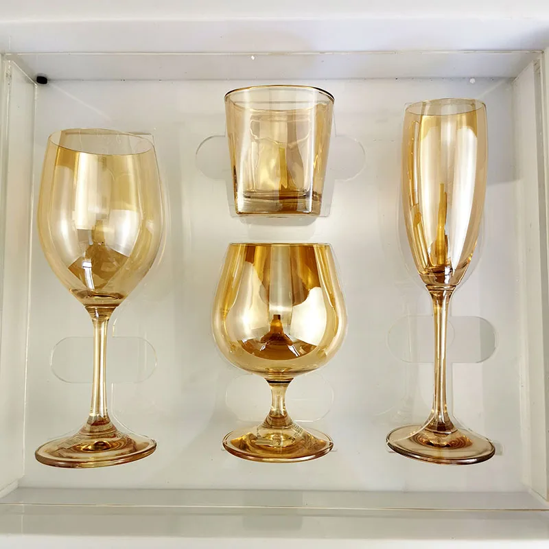 

Bar VIP wine glass European crystal glass brandy champagne glass wine ware electroplating gold goblet red wine glass