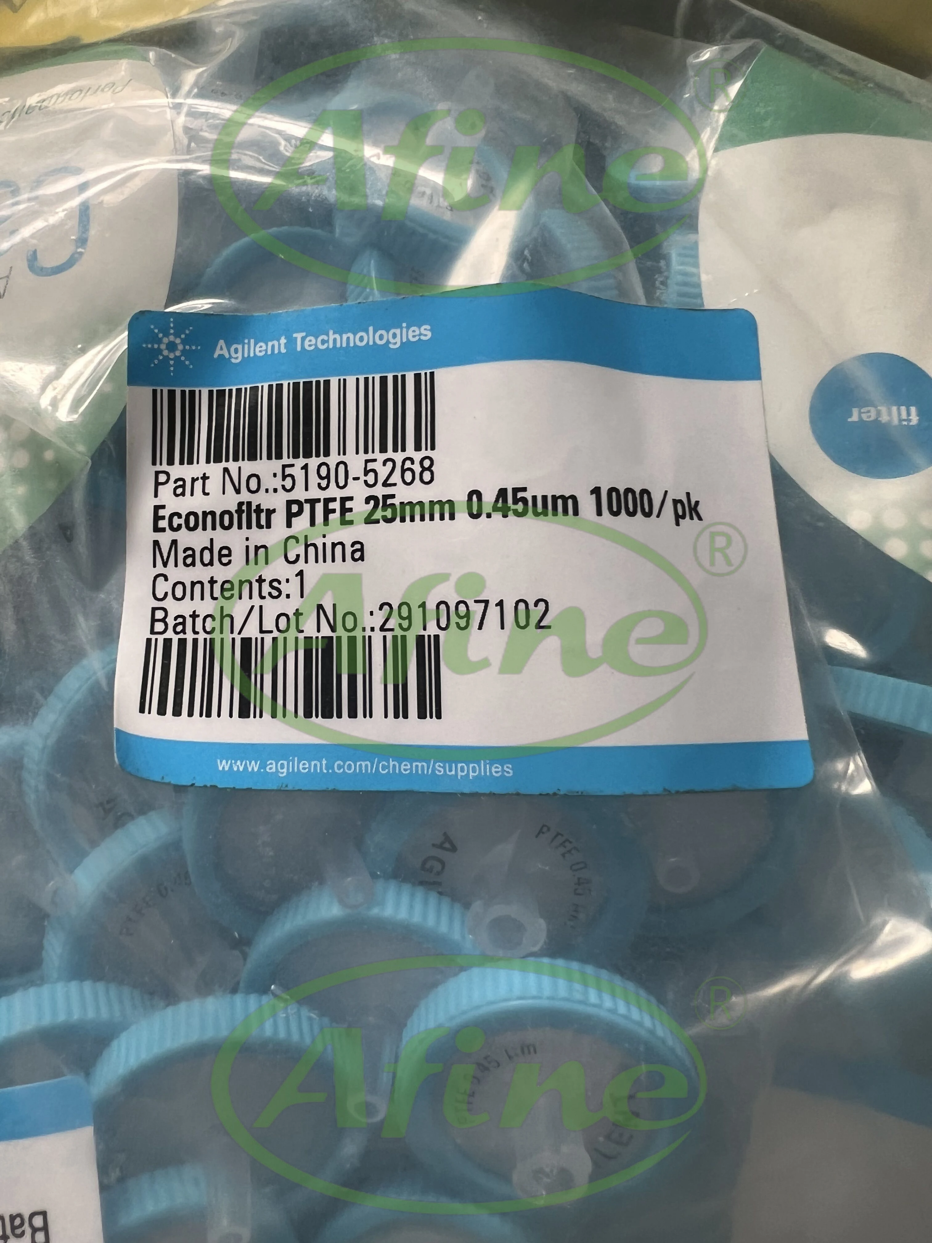 Игольчатые фильтры AFINE Agilent Captiva 5190-5268 корпус из полипропилена ПТФЭ диаметр 25 мм