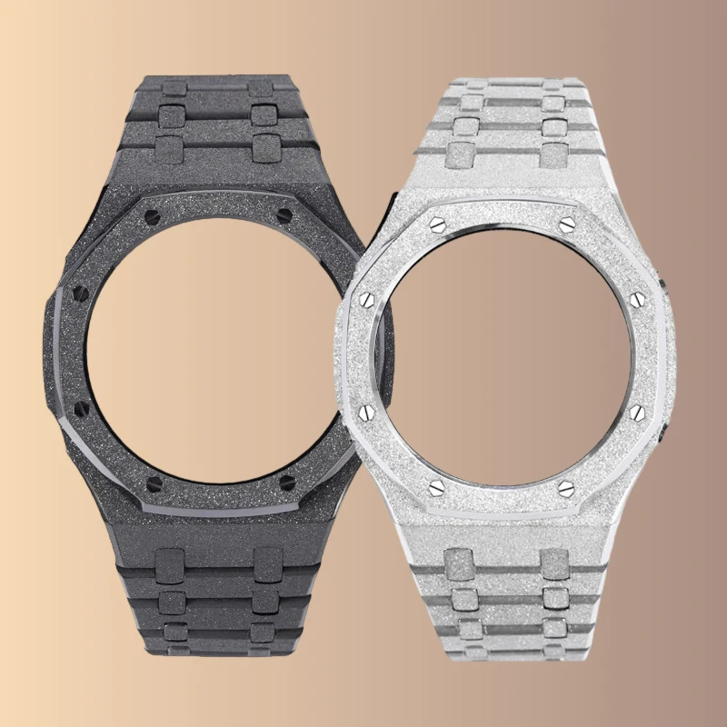 Фото Модифицированный корпус часов для CasiOak GA2100/2110 ga-b2100 GM2100 Star Sand, восьмиугольный корпус, безель, браслет, аксессуары для часов, розовое золото №3