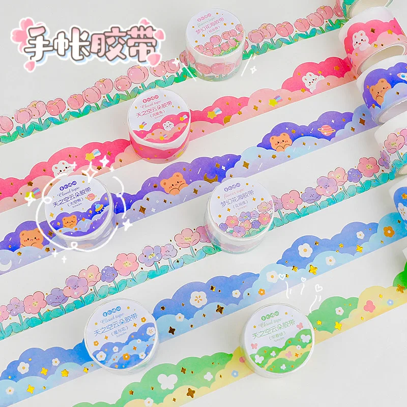 

24 pcs/lot Creative Flower Cloud Tape Cute Decoration Sticker Scrapbooking Diary Masking Tape Stationery School Supplies