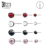 2pcs nose piercing g23 f136 titanium ring nose nails piercing crystal nose stud packnose rings set nostril cruve shape jewelry