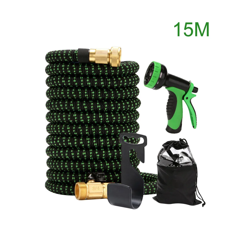 

50ft Expandable Leakproof Outdoor Cleaning Car Washing Tool With High Pressure Nozzle Garden Hose Accessories Pipe Home Flexible