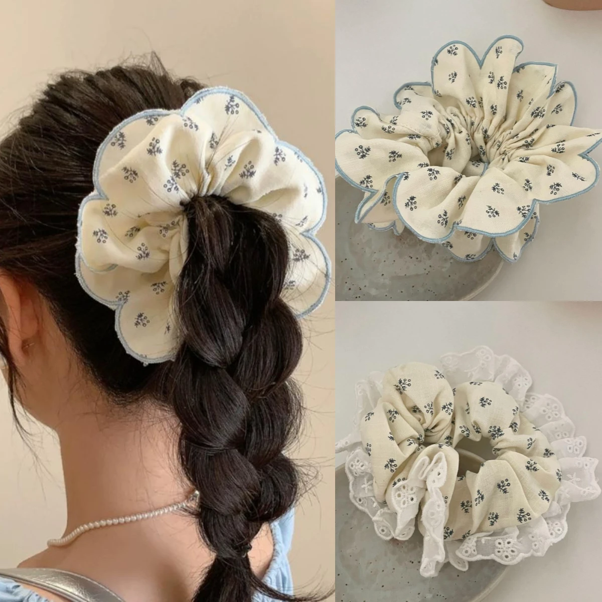 

Elegant Hair Band Lace Flower Hair Rope Women Girls Sweet Hair Tie