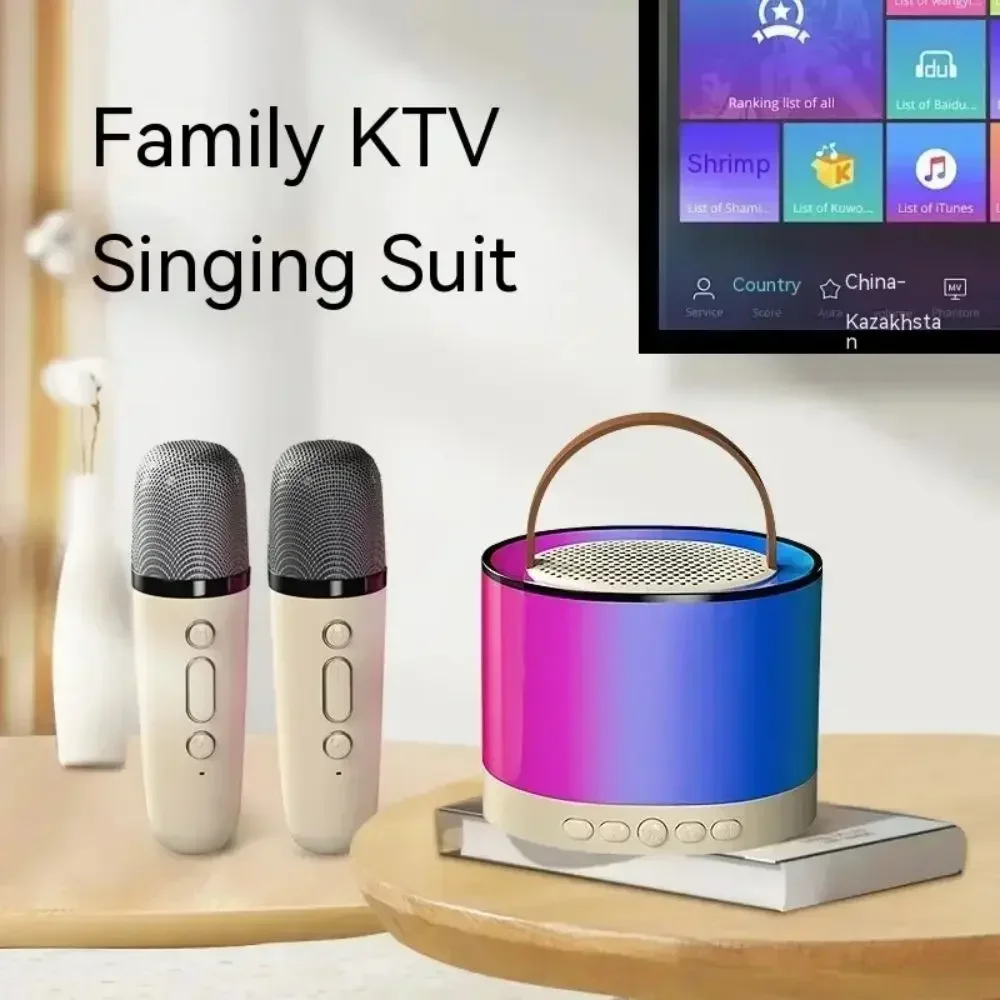 Беспроводная Bluetooth-колонка K52 Портативная Rgb-караоке-машина С Двумя Микрофонами