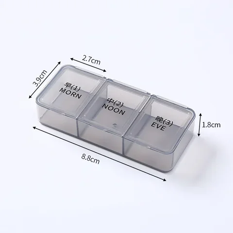 MOONBIFFY Аптечка для таблеток 3 секции