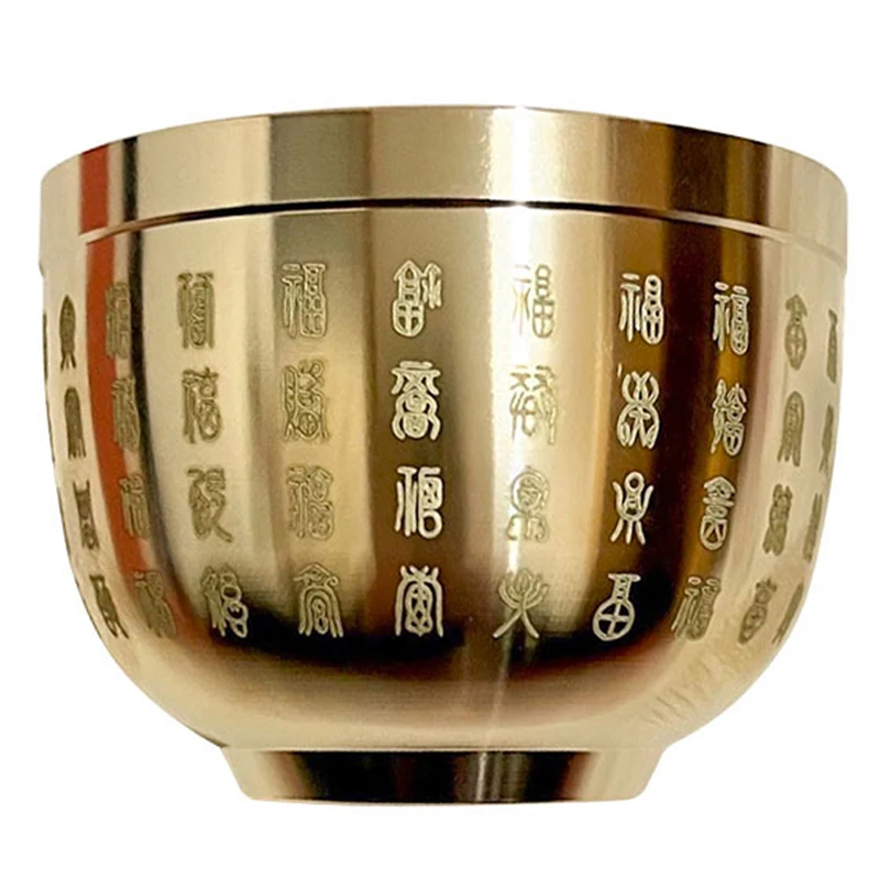 

Pure Brass Cornucopia Baifu Rice Cylinder Desktop Ornament Study Home Decoration Attract Wealth And Good Luck Blessing Cup