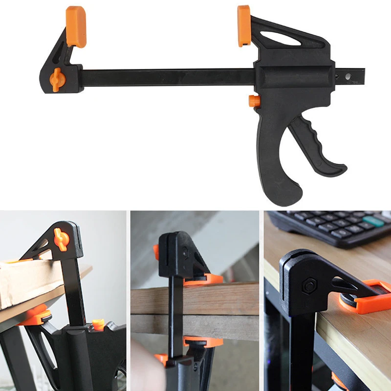 

4Inch Quick Ratchet Release Speed Squeeze Wood Working Work Bar Clamp Clip Kit Spreader Gadget Tool DIY Hand Woodworking Tools