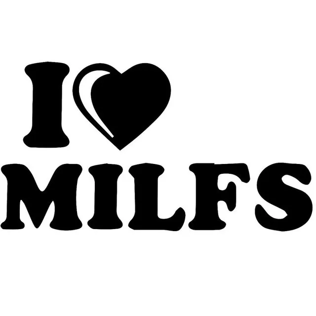 

17.8CM*9.7CM I Love Milfs Car Truck Boat Vinyl Decal Sticker Tablet Funny Car Stickers Car Stylings Black Sliver