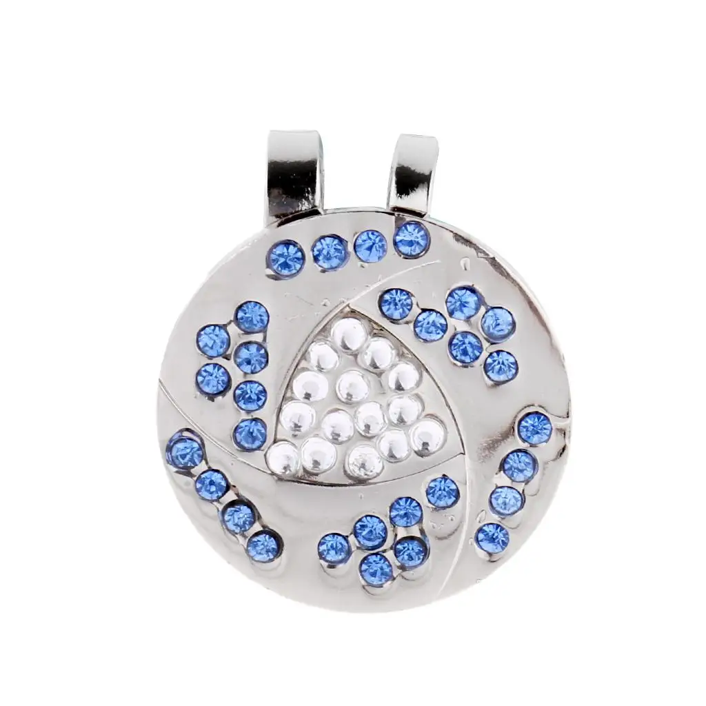 

Portable Charm Rhinestone Golf Hat/ /Visor Clip And Ball Marker