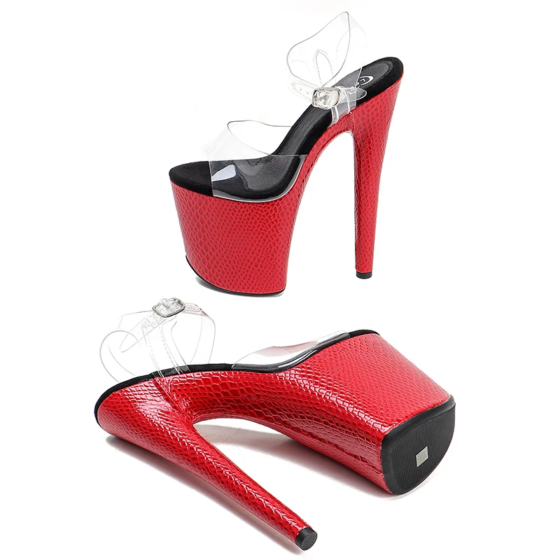 Leecabe 20cm/ 8inches PVC upper platform  high heel sandals  pole dance shoes