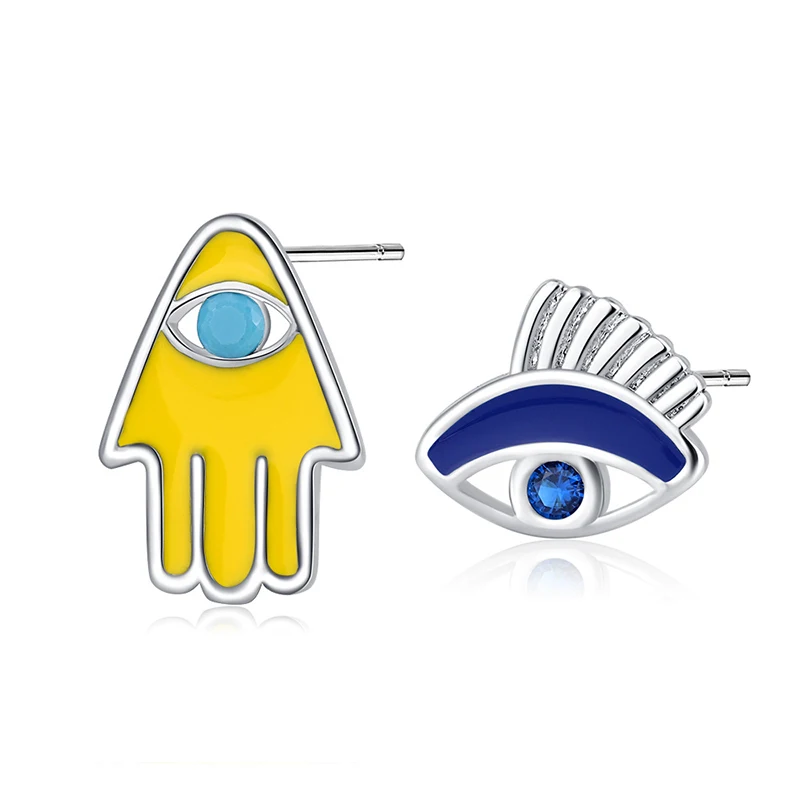

Evil Eye Blue Zirconia Stud Earrings For Girls Summer Yellow Tragus Piercing Unusual Small Earrings Trendy Woman Jewelry 2022