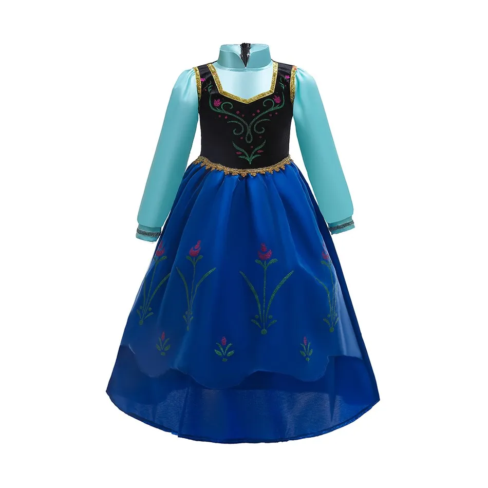Anna Costume for Girls Princess Cosplay Dress Children Carnival Robe Kids Birthday Halloween Party Clothes 3-10 Years