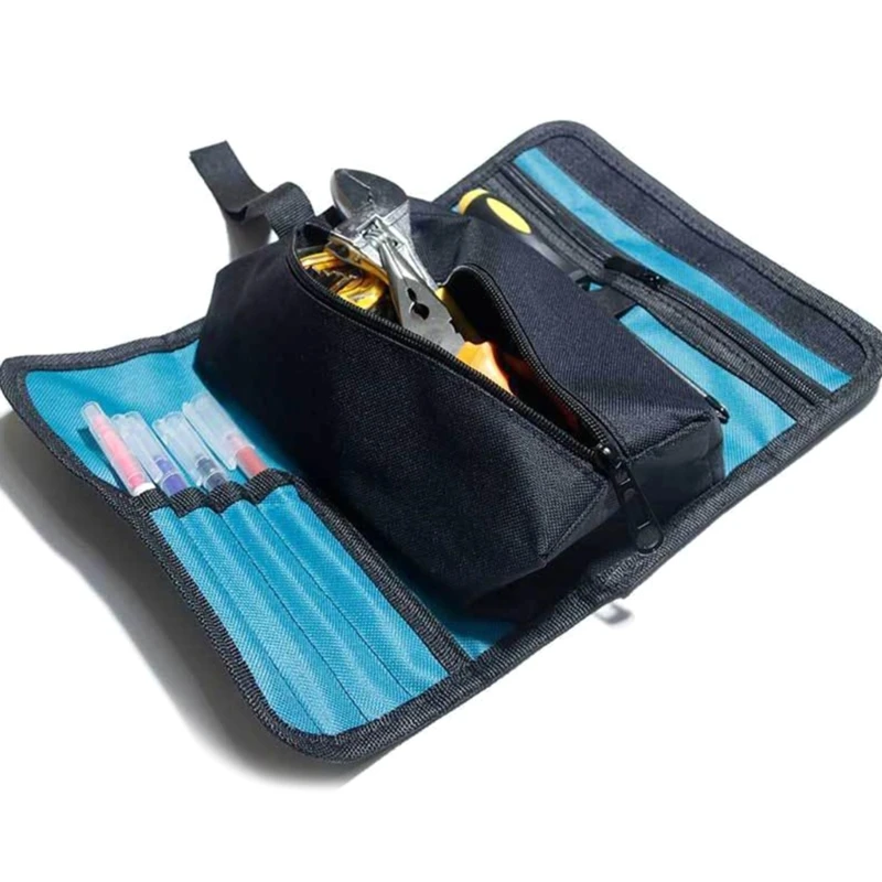 

Multifunction Portable Canvas Pocket Oxford Fabric Tool Roll Case Fold Up Spanner Wrench Tool Storage Bag
